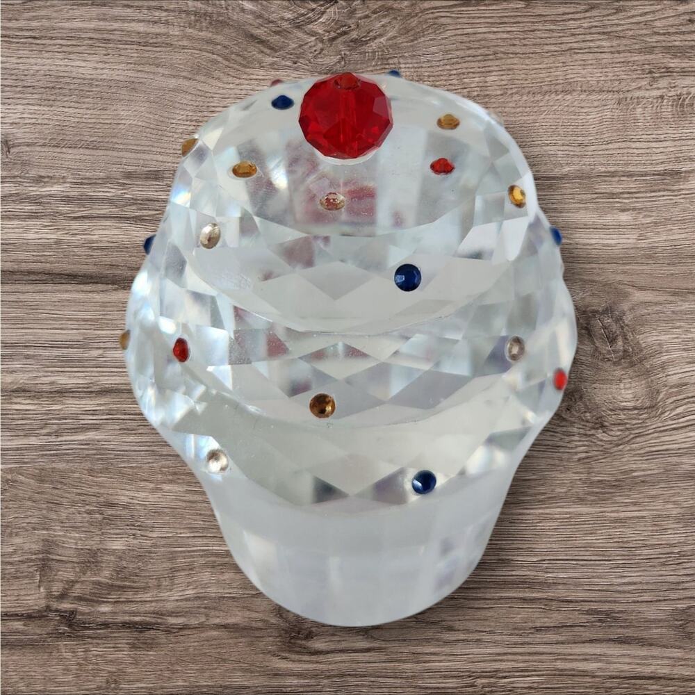 Cupcake heavy glass paperweight decor by Simon Designs birthday gift